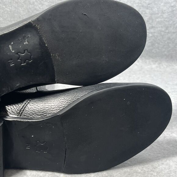 Tory‎ Burch Christy Boots Womens 7M Leather Knee High Black Tall Riding Zip Gold - Picture 14 of 16